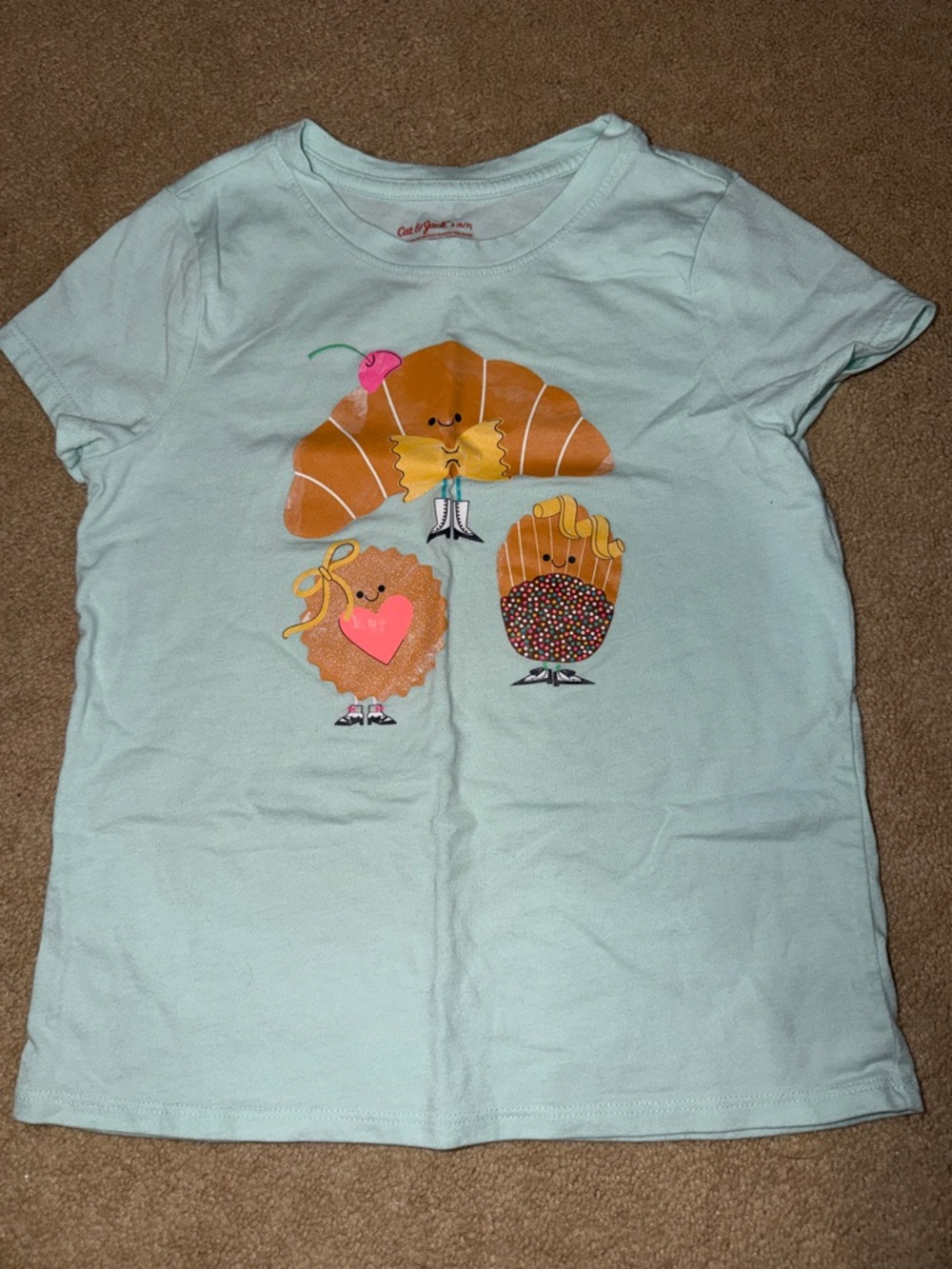 Cat & Jack Mint Green Pastry Friends Short Sleeve Tee